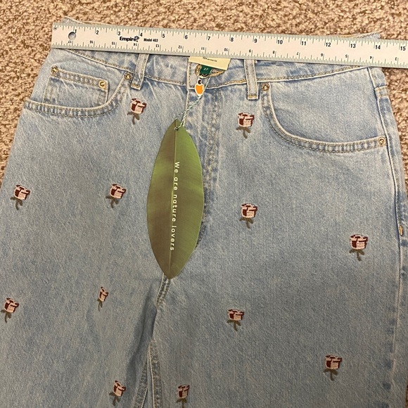FARM Rio Light Blue Rose Embroidery Denim Flare Jeans. F34 3155721. Size 27 - Picture 10 of 16